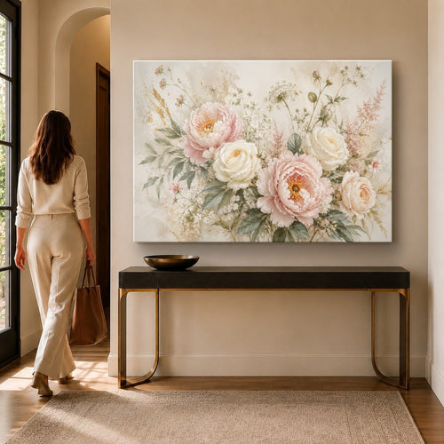 Floral 9 tempered glass wall art displayed in a Thumbnail — premium UV-printed glass panel by Glass Wall Decor