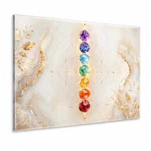 Chakra Crystal Alignment Tempered Glass Wall Art