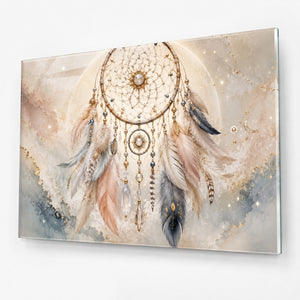 Boho Dreamcatcher Tempered Glass Wall Art