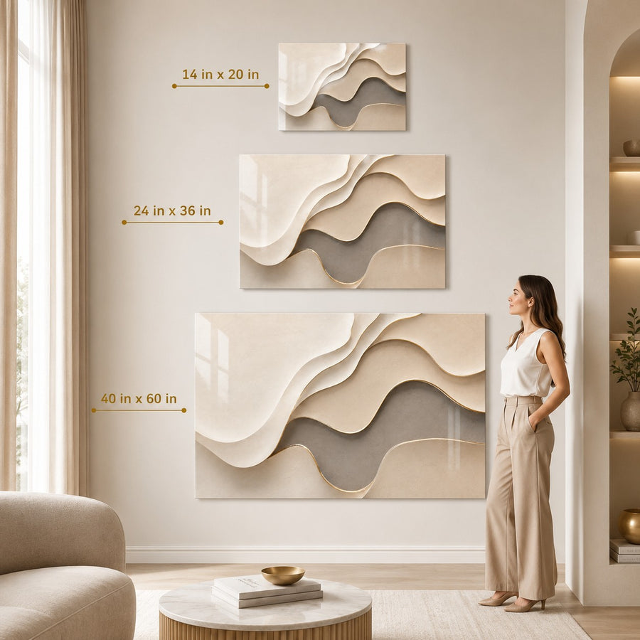 Tempered Glass Wall Art Luxury Gold Fluid Lines