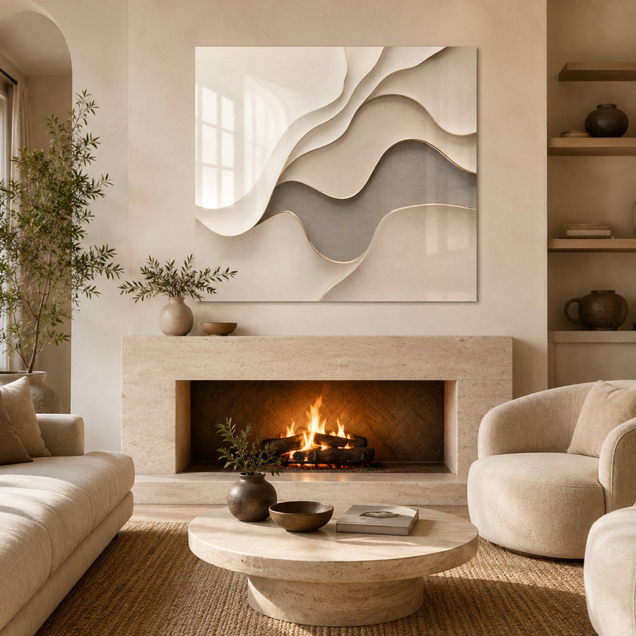 Tempered Glass Wall Art Luxury Gold Fluid Lines