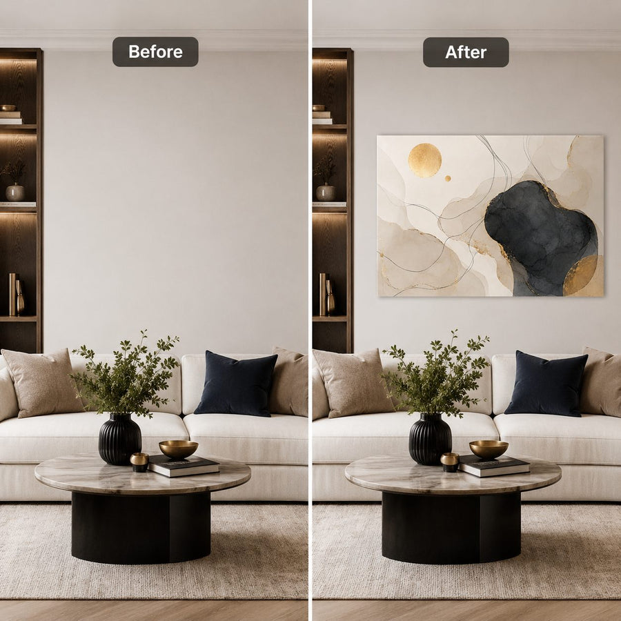 Tempered Glass Wall Art Black Gold Textured Cross