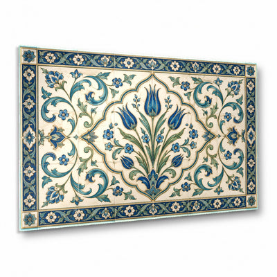 Anatolian Tile Glass Wall Art | Iznik Tempered Glass Print