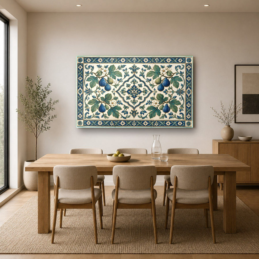 Luxury tempered glass botanical artwork showcased in a tranquil spa relaxation room