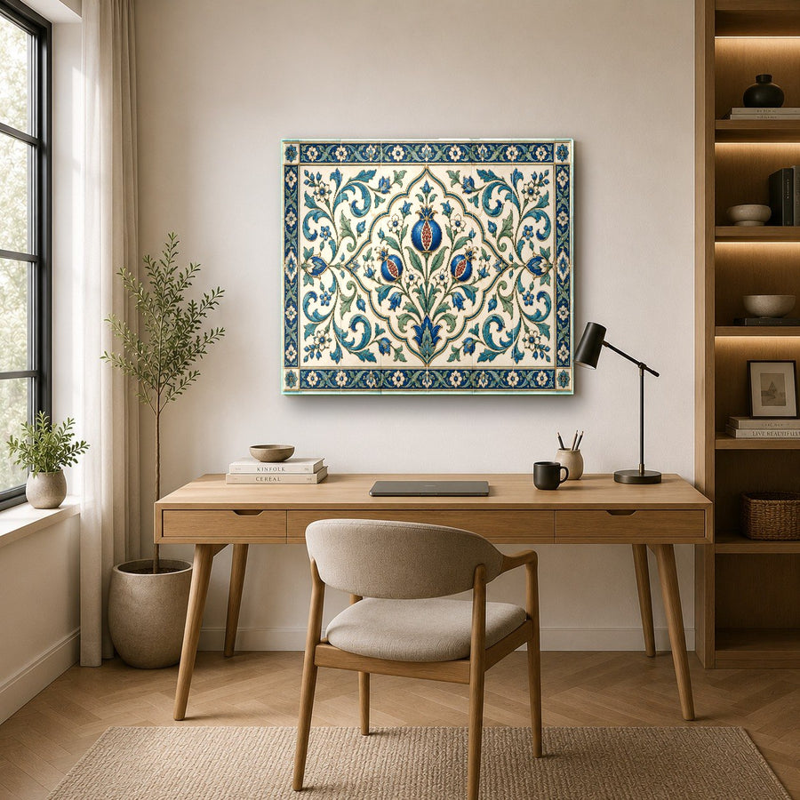 Serene Grove glass wall hanging in a luxury hotel lobby interior design