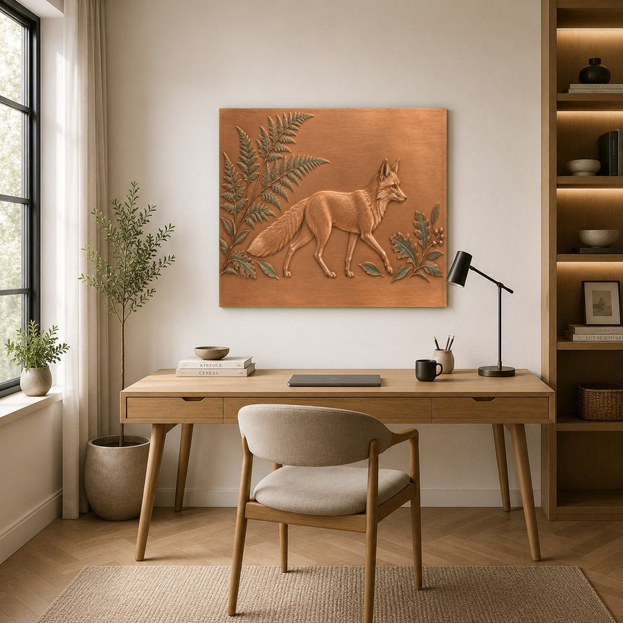 Charming animal glass art piece hanging in a peaceful reading nook with natural lighting
