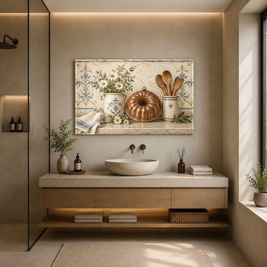 Tempered glass art piece showcased in a minimalist interior design living area