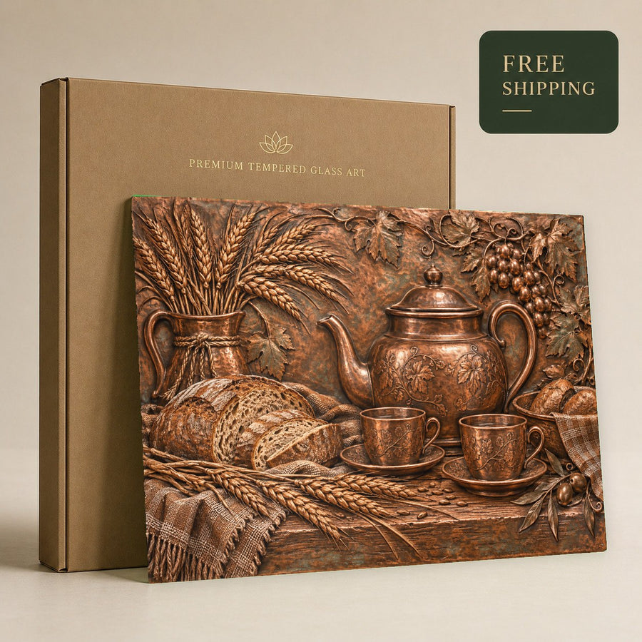 Rustic wall art displayed in a hospitality hotel lounge setting with warm ambient light
