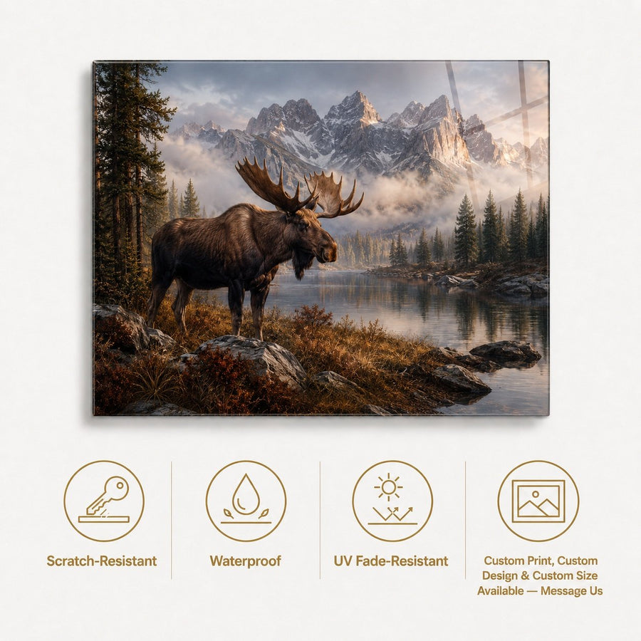 moose-mountain-lake-glass-wall-art-features-scratch-waterproof-uv
