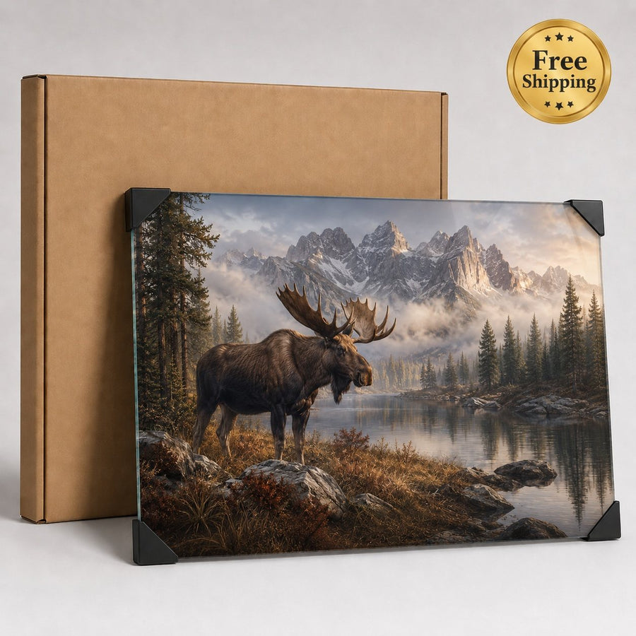 moose-mountain-lake-glass-wall-art-packaging-free-shipping