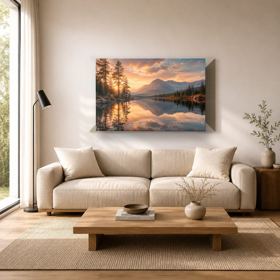 Nature Landscapes 1 tempered glass wall art displayed in a Living Room Wall Art Tempered Glass — premium UV-printed glass panel by Glass Wall Decor