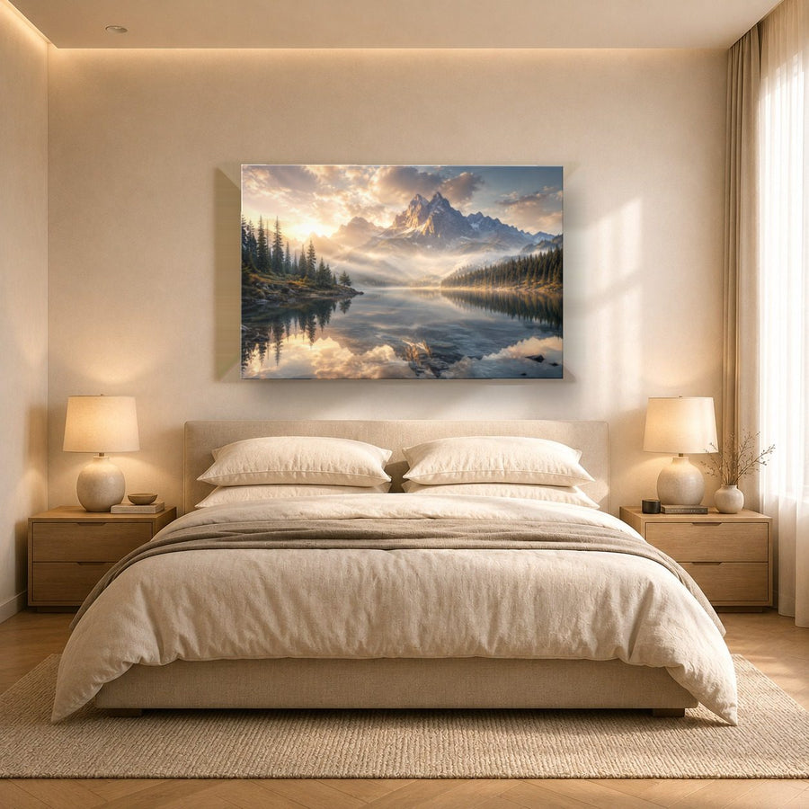 Nature Landscapes 10 tempered glass wall art displayed in a Bedroom Wall Art — premium UV-printed glass panel by Glass Wall Decor