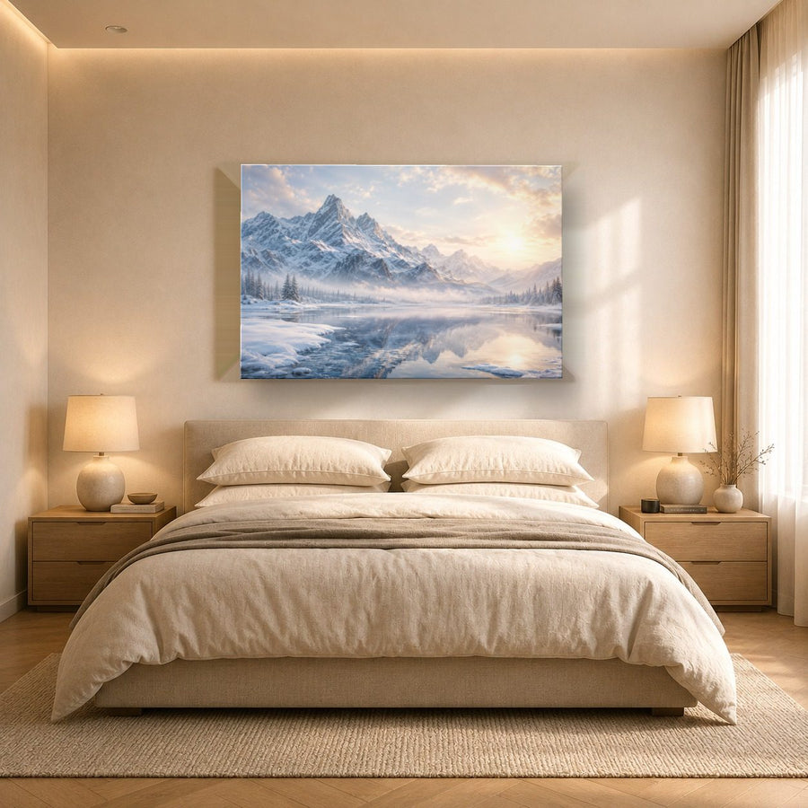 Nature Landscapes 2 tempered glass wall art displayed in a Bedroom Wall Art — premium UV-printed glass panel by Glass Wall Decor