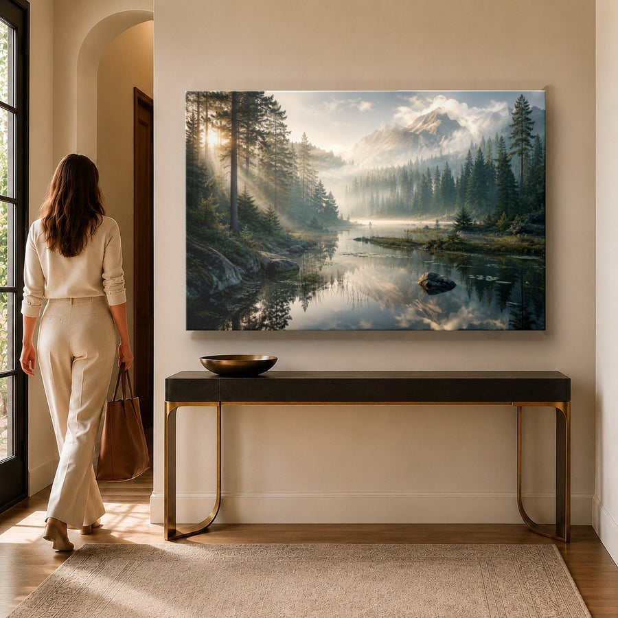 Nature Landscapes 3 tempered glass wall art displayed in a Entryway Wall Art — premium UV-printed glass panel by Glass Wall Decor