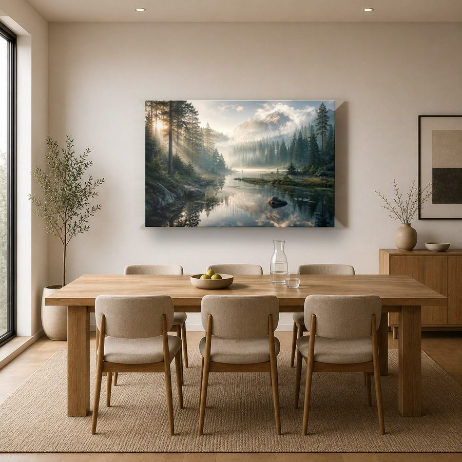 Nature Landscapes 3 tempered glass wall art displayed in a Kitchen Glass Wall Art Decor — premium UV-printed glass panel by Glass Wall Decor