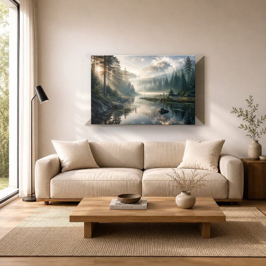 Nature Landscapes 3 tempered glass wall art displayed in a Living Room Wall Art Tempered Glass — premium UV-printed glass panel by Glass Wall Decor