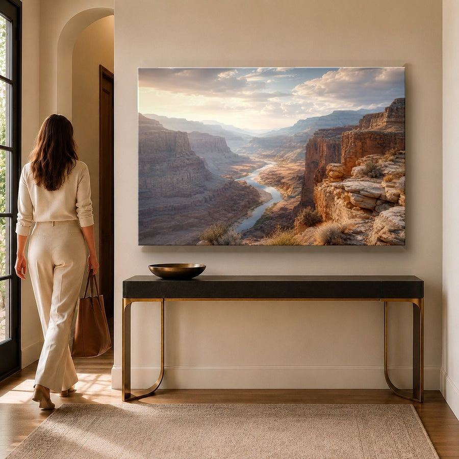 Nature Landscapes 4 tempered glass wall art displayed in a Entryway Wall Art — premium UV-printed glass panel by Glass Wall Decor