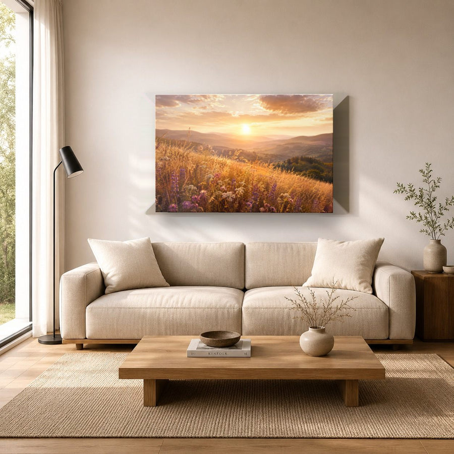 Nature Landscapes 5 tempered glass wall art displayed in a Living Room Wall Art Tempered Glass — premium UV-printed glass panel by Glass Wall Decor