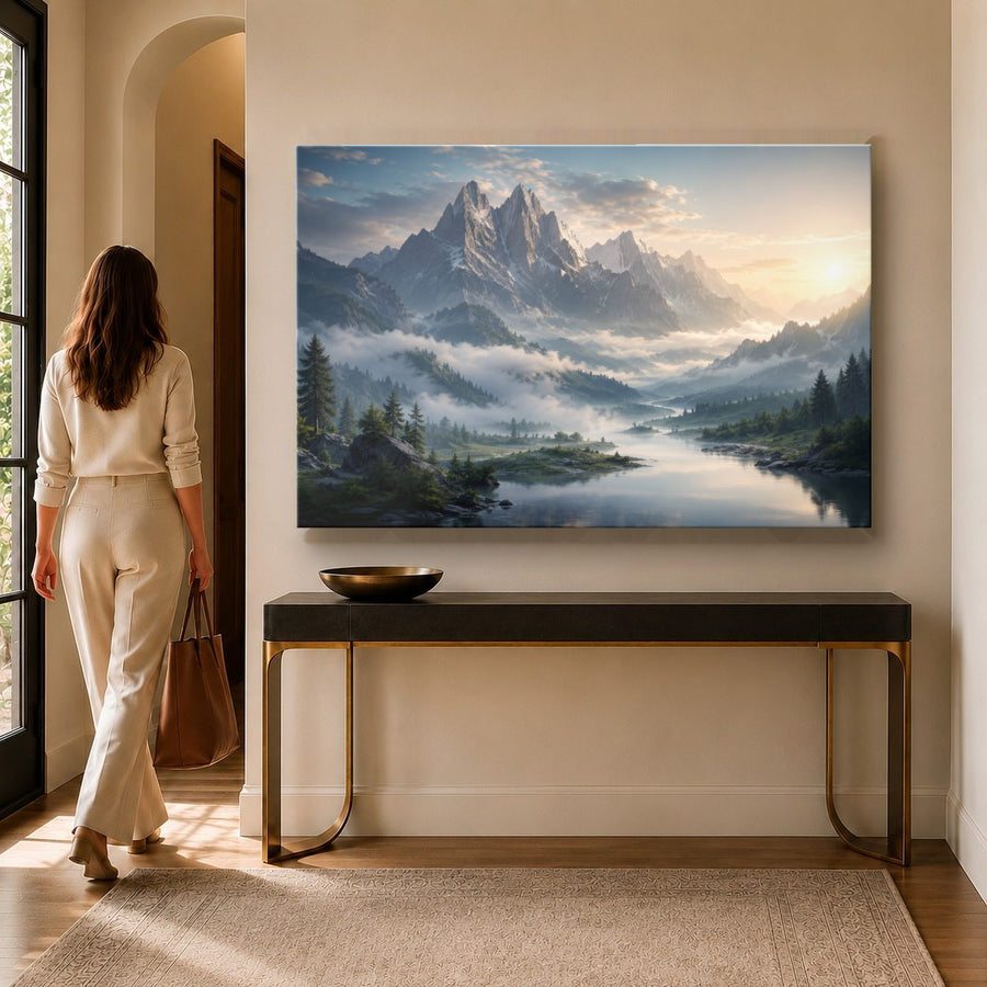 Nature Landscapes 6 tempered glass wall art displayed in a Entryway Wall Art — premium UV-printed glass panel by Glass Wall Decor