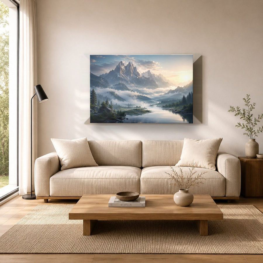 Nature Landscapes 6 tempered glass wall art displayed in a Living Room Wall Art Tempered Glass — premium UV-printed glass panel by Glass Wall Decor