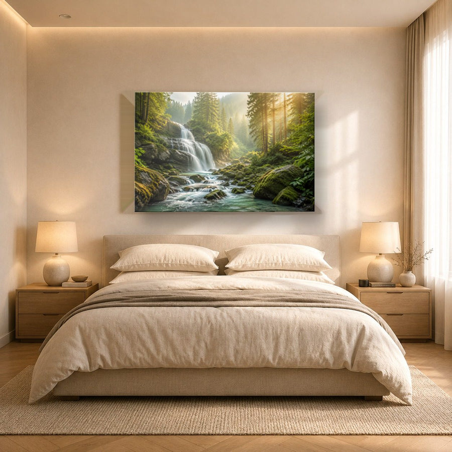Nature Landscapes 8 tempered glass wall art displayed in a Bedroom Wall Art — premium UV-printed glass panel by Glass Wall Decor