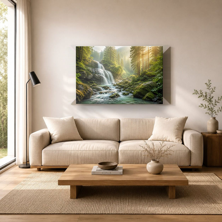 Nature Landscapes 8 tempered glass wall art displayed in a Living Room Wall Art Tempered Glass — premium UV-printed glass panel by Glass Wall Decor