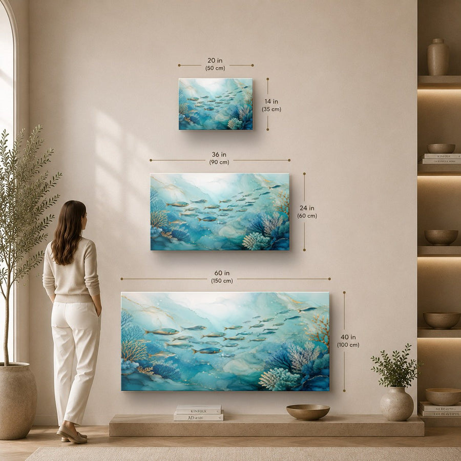 Ocean Coastal 1 tempered glass wall art displayed in a Sizes Custom Wall Art — premium UV-printed glass panel by Glass Wall Decor