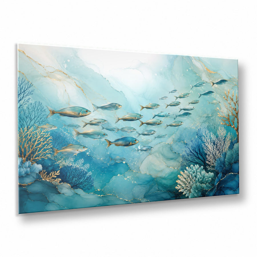 Ocean Coastal 1 tempered glass wall art displayed in a Thumbnail — premium UV-printed glass panel by Glass Wall Decor