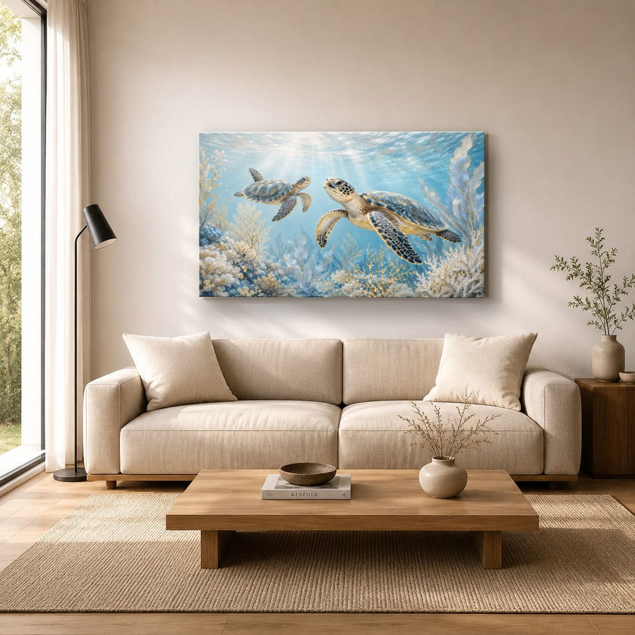Ocean Coastal 10 tempered glass wall art displayed in a Living Room Wall Art Tempered Glass — premium UV-printed glass panel by Glass Wall Decor