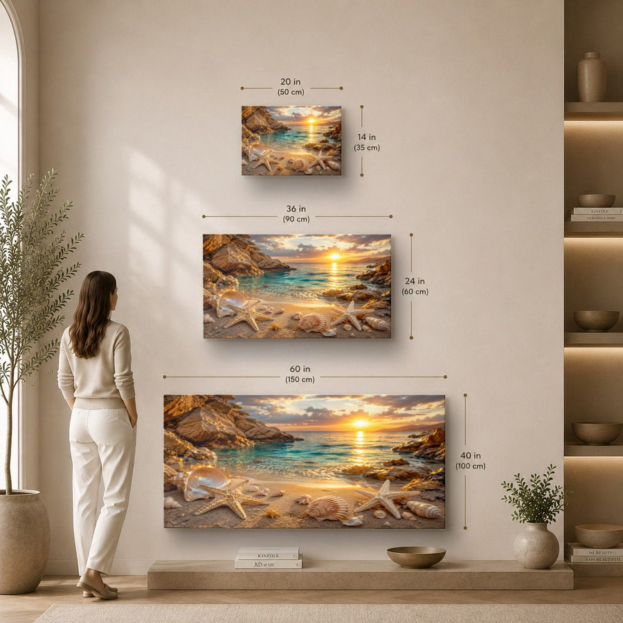 Ocean Coastal 2 tempered glass wall art displayed in a Sizes Custom Wall Art — premium UV-printed glass panel by Glass Wall Decor
