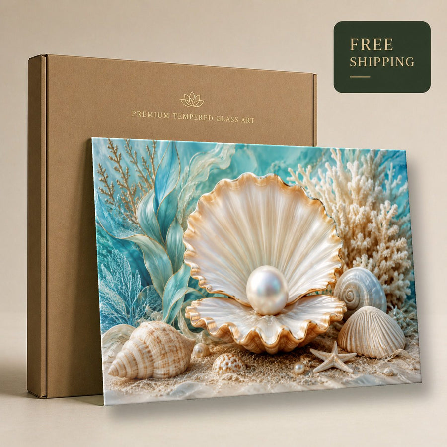 Ocean Coastal 7 tempered glass wall art displayed in a Tempered Glass Wall Art — premium UV-printed glass panel by Glass Wall Decor
