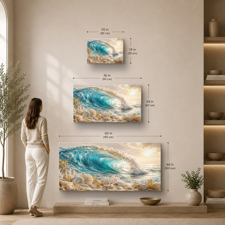 Ocean Coastal 8 tempered glass wall art displayed in a Sizes Custom Wall Art — premium UV-printed glass panel by Glass Wall Decor