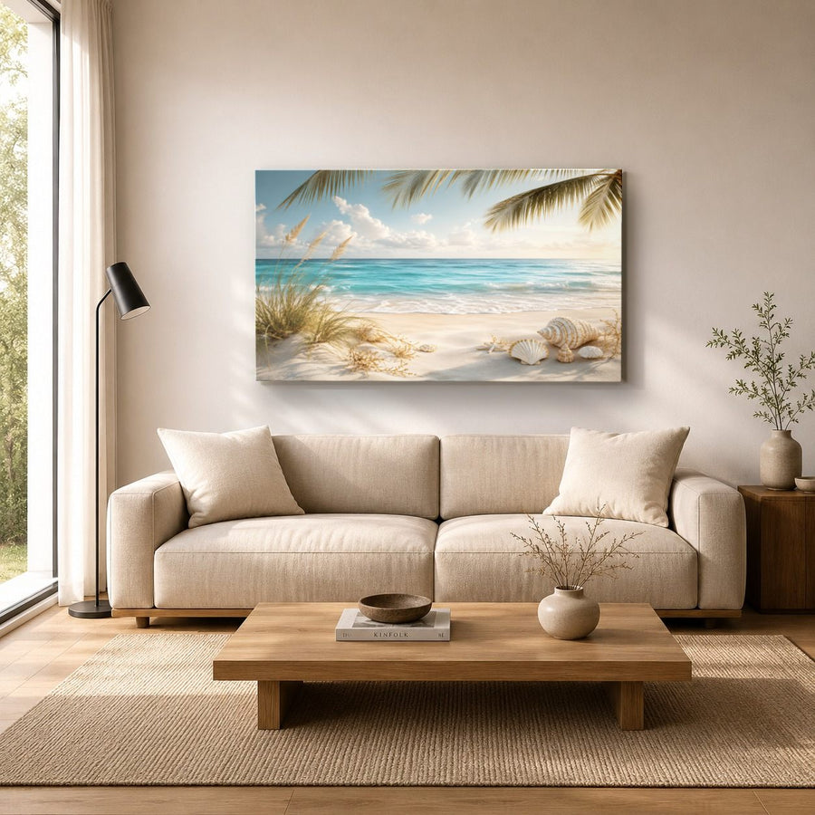 Ocean Coastal 9 tempered glass wall art displayed in a Living Room Wall Art Tempered Glass — premium UV-printed glass panel by Glass Wall Decor