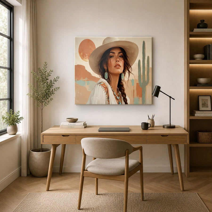 Portraits Figures 1 tempered glass wall art displayed in a Office Wall Art — premium UV-printed glass panel by Glass Wall Decor