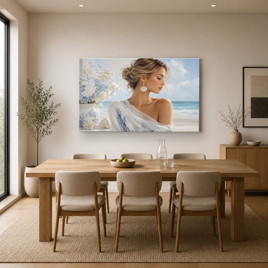 Portraits Figures 2 tempered glass wall art displayed in a Kitchen Glass Wall Art Decor — premium UV-printed glass panel by Glass Wall Decor