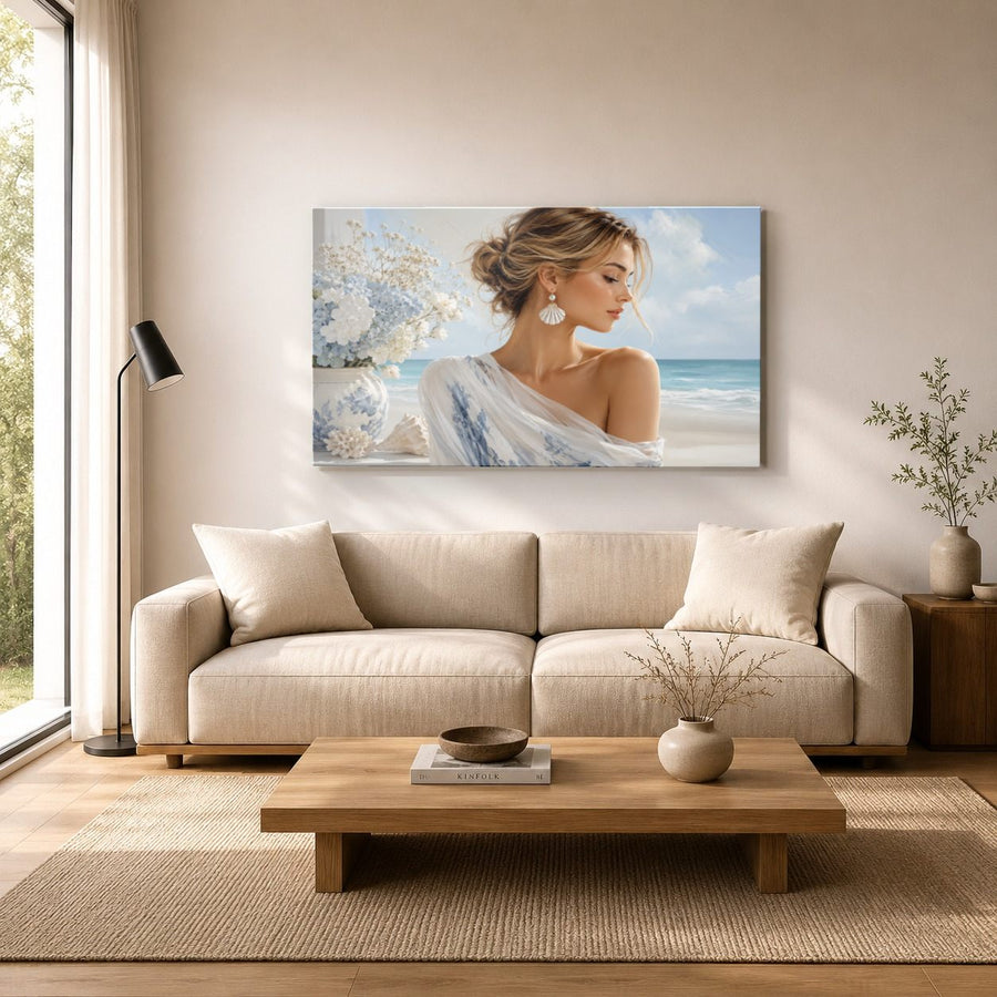Portraits Figures 2 tempered glass wall art displayed in a Living Room Wall Art Tempered Glass — premium UV-printed glass panel by Glass Wall Decor