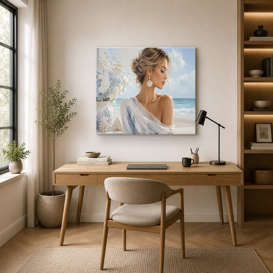Portraits Figures 2 tempered glass wall art displayed in a Office Wall Art — premium UV-printed glass panel by Glass Wall Decor