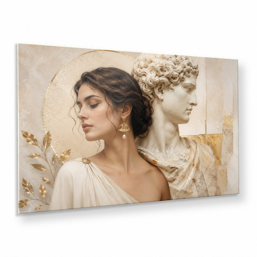 Portraits Figures 3 tempered glass wall art displayed in a Thumbnail — premium UV-printed glass panel by Glass Wall Decor