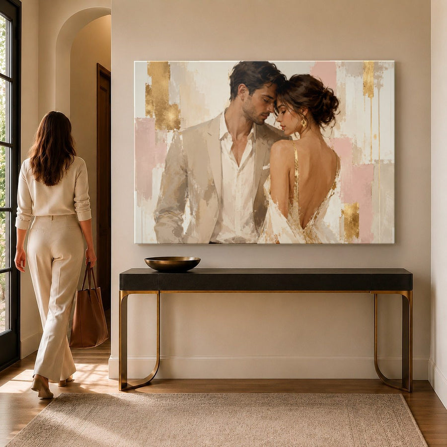 Portraits Figures 6 tempered glass wall art displayed in a Entryway Wall Art — premium UV-printed glass panel by Glass Wall Decor