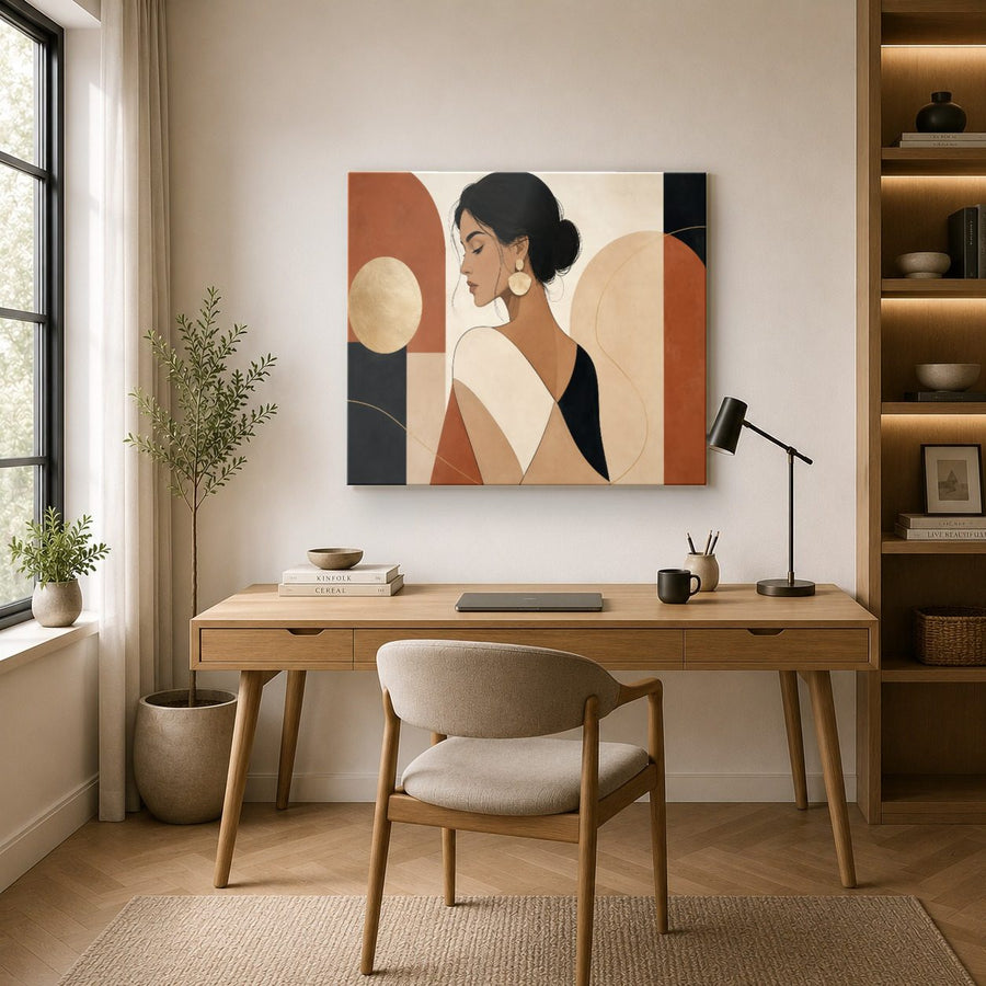 Portraits Figures 8 tempered glass wall art displayed in a Office Wall Art — premium UV-printed glass panel by Glass Wall Decor