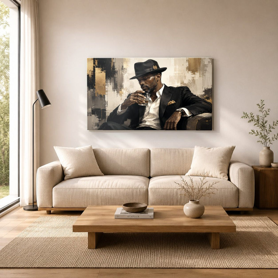Portraits Figures 9 tempered glass wall art displayed in a Living Room Wall Art Tempered Glass — premium UV-printed glass panel by Glass Wall Decor