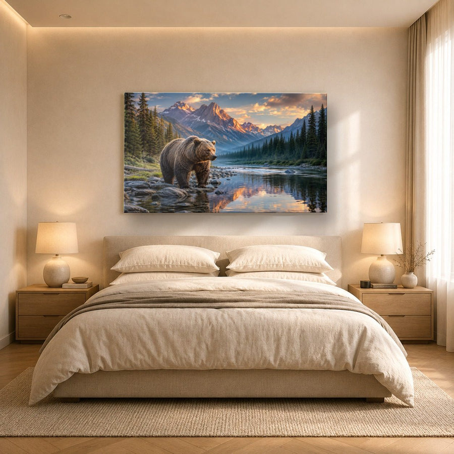 Wildlife Animals 1 tempered glass wall art displayed in a Bedroom Wall Art — premium UV-printed glass panel by Glass Wall Decor