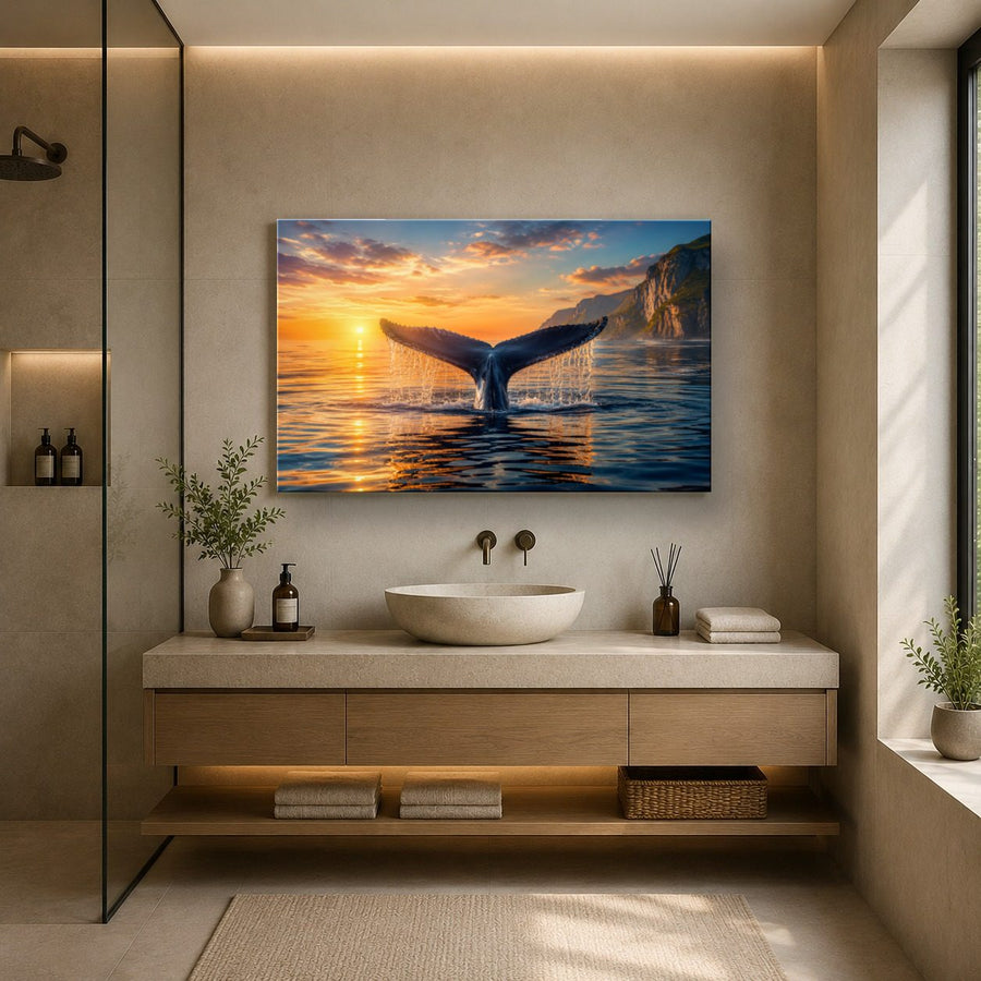 Wildlife Animals 10 tempered glass wall art displayed in a Bathroom Wall Art — premium UV-printed glass panel by Glass Wall Decor
