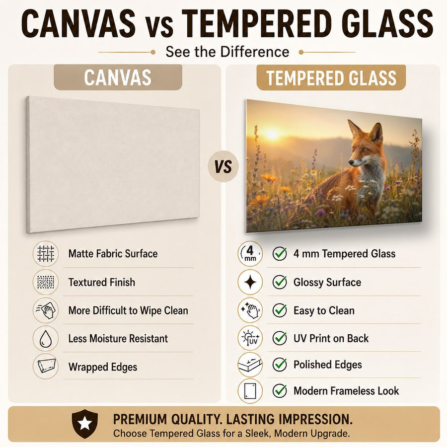 Wildlife Animals 2 tempered glass wall art displayed in a Tempered Glass Backsplash — premium UV-printed glass panel by Glass Wall Decor