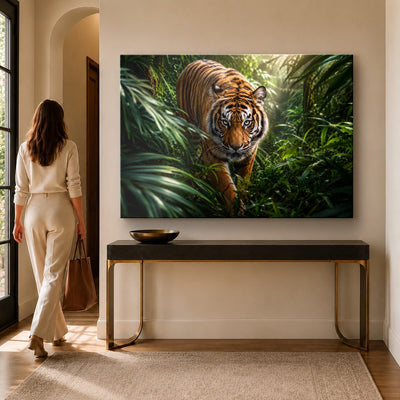 Bengal Tiger Jungle Tempered Glass Wall Art