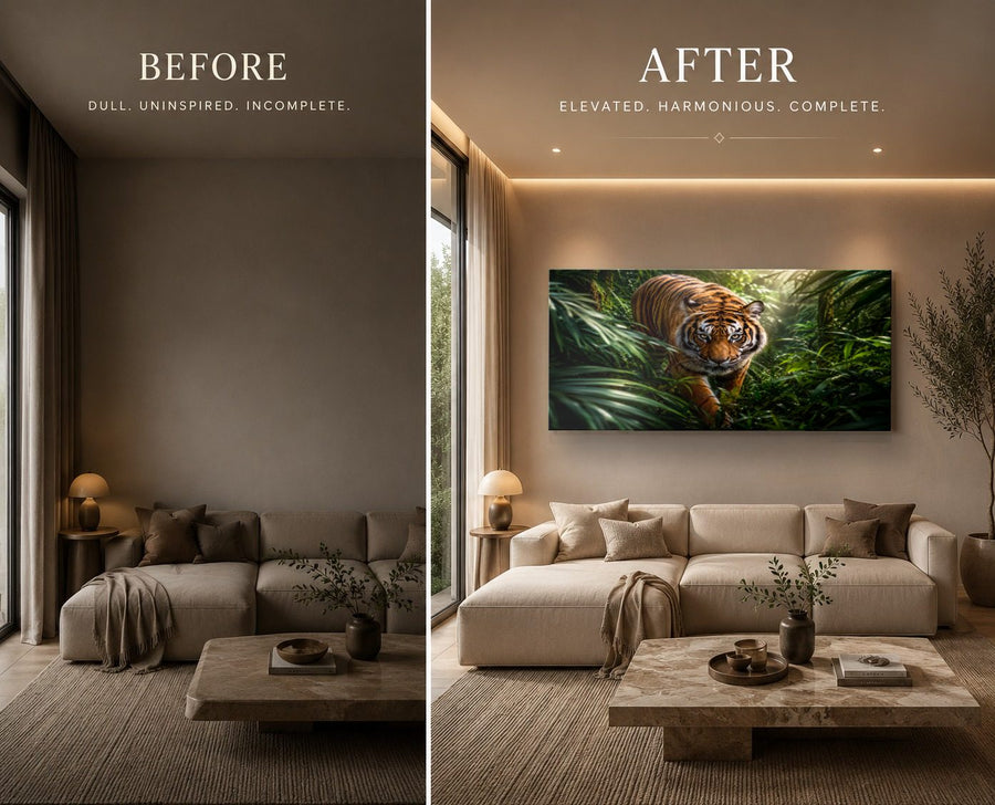 Wildlife Animals 3 tempered glass wall art displayed in a Living Room Wall Art — premium UV-printed glass panel by Glass Wall Decor