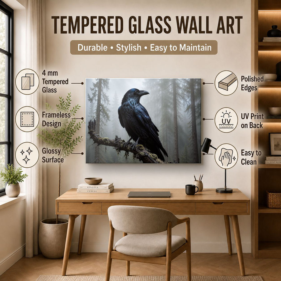 Wildlife Animals 5 tempered glass wall art displayed in a Office Wall Art — premium UV-printed glass panel by Glass Wall Decor