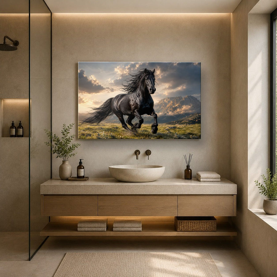 Wildlife Animals 6 tempered glass wall art displayed in a Bathroom Wall Art — premium UV-printed glass panel by Glass Wall Decor