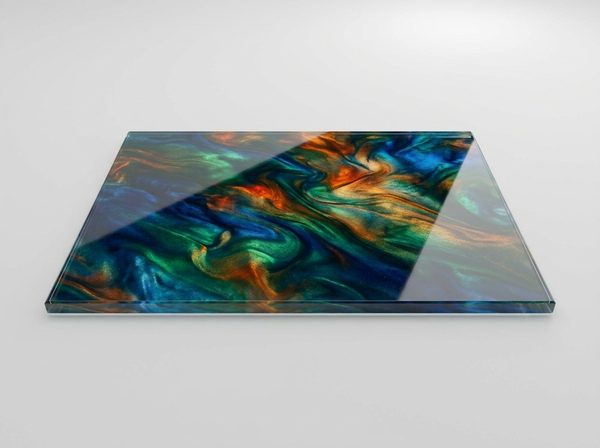 Vibrant UV printed tempered glass wall art colors